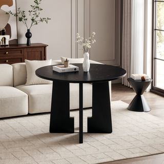 Sunvega 43 Inch Round Dining Table for Kitchen with Durable MDF Construction