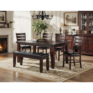 Sunvega Cherry Dining Table with Tapered Leg and Fixed Wooden Top