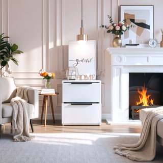 Sunvega Modern Nightstand with Two Drawers and Beautiful Finish