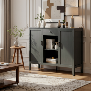 Sunvega Fully Assembled 6 Drawer Dresser with French Dovetail Wood Veneer Finish