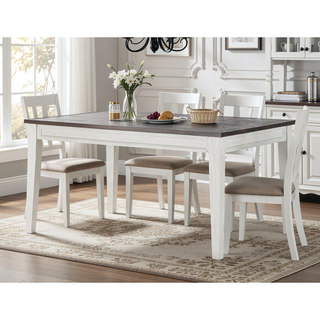 Sunvega Plank Effect Farmhouse Dining Table with Breadbox Veneer Pattern