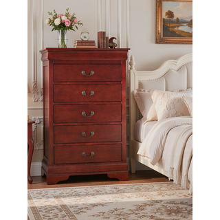 Sunvega Elegant Cherry Traditional Storage Chest with Rich Color and Durable Construction