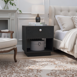 Sunvega White Nightstand with Convenient Drawer and Open Lower Shelf for Bedroom