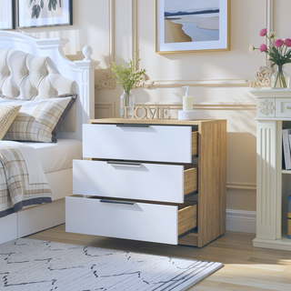 Sunvega Washington Three Drawer Dresser for Bedroom Storage with Easy Assembly