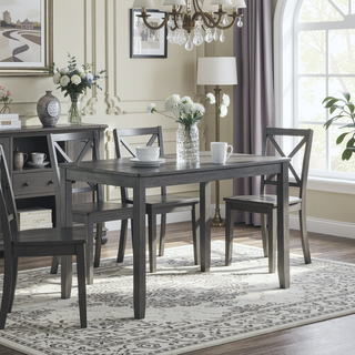 Sunvega Walnut Square Wood Dining Table for Kitchen with Counter Height and Tapered Legs