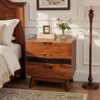 Sunvega Acacia Wood Live Edge Inspired Sierra Small Chest Nightstand