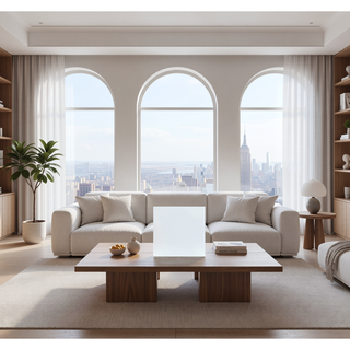 Sunvega 80CM Square Tempered Clear Glass Top with Smooth Easy Clean Surface