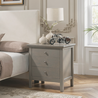 Sunvega Elegant Silver Champagne Nightstand with Durable Materials and Zero Assembly
