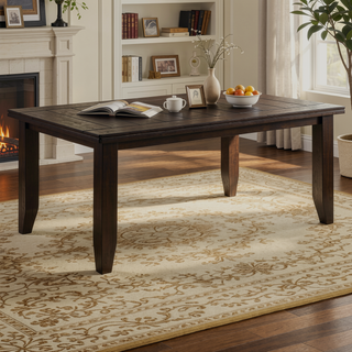 Sunvega Casual Rectangle Dining Table in Rich Cappuccino Finish with Plank-Style Top