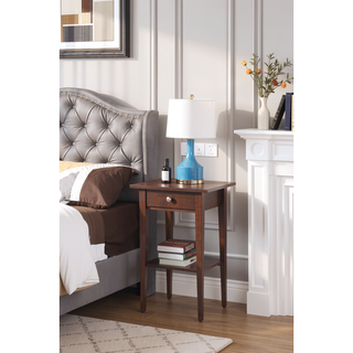Sunvega Bright Pink Contemporary Nightstand with Durable Construction for Modern Decor