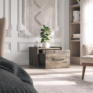 Sunvega Wall-Mounted Nightstand with Single Drawer for Bedroom or Living Room