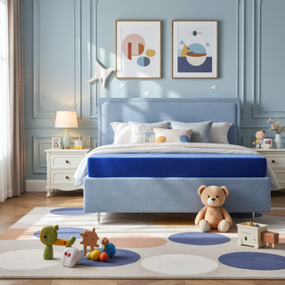 Sunvega Kids 7" Blue Full Mattress with Water Resistant Memory Foam