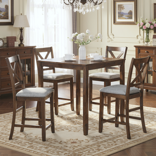 Sunvega Modern Wooden Counter Height Chairs Set of 4 with Padded Seat for Dining Room