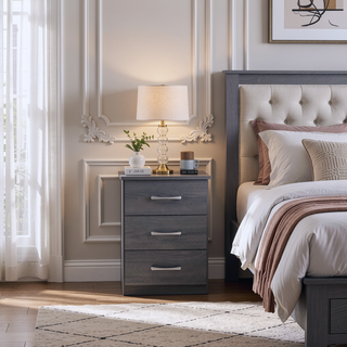 Sunvega Sandle Wood Contemporary Nightstand with Spacious Top for Compact Spaces