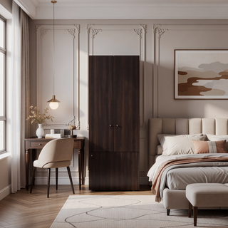Sunvega Three-Door Freestanding Closet System with Hanging Rod and Shelves
