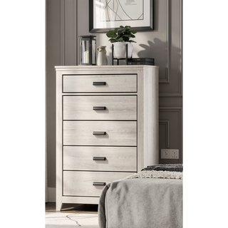 Sunvega Contemporary Brown Mix Finish Nightstand with Two Storage Drawers and Black Metal Pull