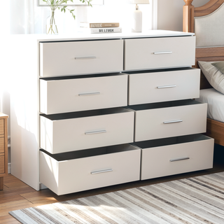 Sunvega 8-Drawer Dresser with Large Fabric Storage and Premium Wooden Frame