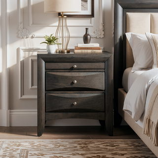 Sunvega White Nightstand with Two Spacious Drawers and Top Tray for Bedside