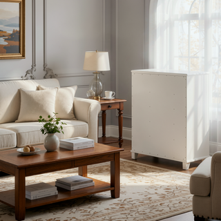 Sunvega Pearl White 5-Drawer Chest with Diamond Star Design for Bedroom