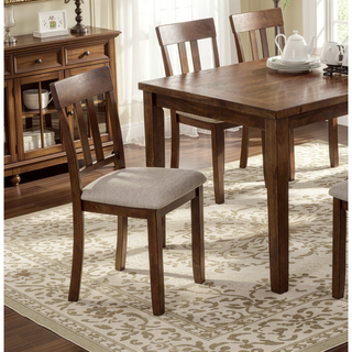 Sunvega 7-Piece Walnut and Beige Transitional Dining Set with Padded Cushions