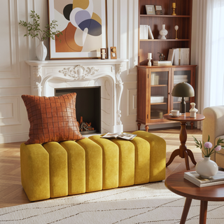 Sunvega Upholstered Tufted Accent Bench with Exquisite Backless Design for Modern Interiors