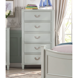 Sunvega White Transitional 2-Drawer Nightstand with Chrome Hanging Pulls
