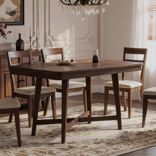 Sunvega Old World Cherry Finish Dining Table for Small Space 54x34 Inch