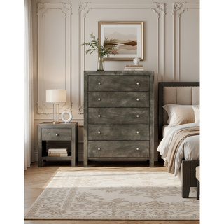 Sunvega Dark Brown Tufted Polyurethane Upholstered King Size Bed Frame