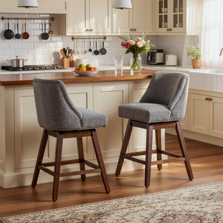 Sunvega 360-Degree Swivel Barstools with Soft Foam and Steel Spring Filler