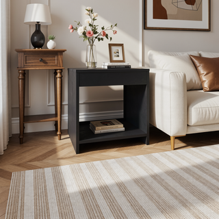 Sunvega Compact Modern Night Table with Spacious Shelf for Bedroom