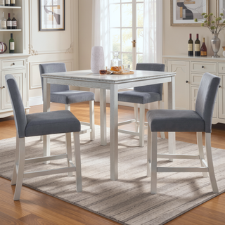 Sunvega Stylish Solid Wood Counter Height Chairs with Padded Seat for Dining Room