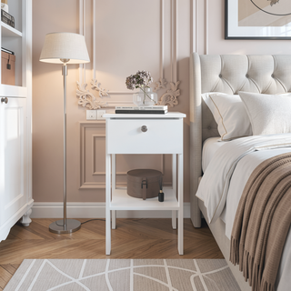 Sunvega Modern Wenge Nightstand with One Drawer and Open Shelf for Bedroom