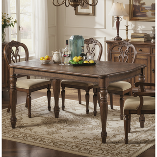 Sunvega Contemporary Style Ash Oak Finish Solid Wood Rectangle Dining Table