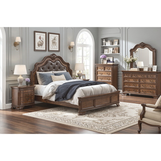 Sunvega Dark Brown Finish Traditional Nightstand with 2 Dovetail Drawers and Cedar Veneer