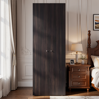 Sunvega Two Door Closet System with Fixed Shelves for Bedroom and Laundry Room Organization