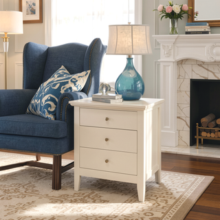 Sunvega Beige Finish Casual Nightstand with Open Shelf for Bedroom