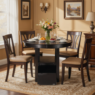 Sunvega Antique White and Rosy Brown Finish Counter Height Dining Table with Extension Leaf