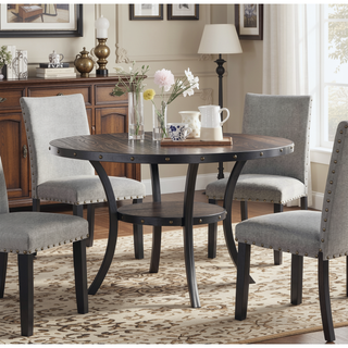 Sunvega Contemporary Natural Wood Rectangular Dining Table with Storage Shelve