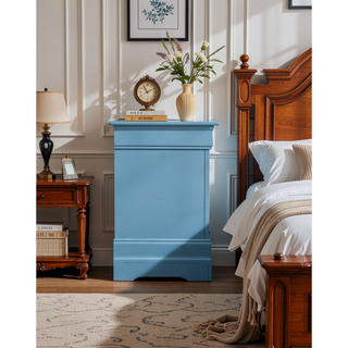 Sunvega Striking Teal Compact Nightstand With Spacious Top For Bedroom Decor