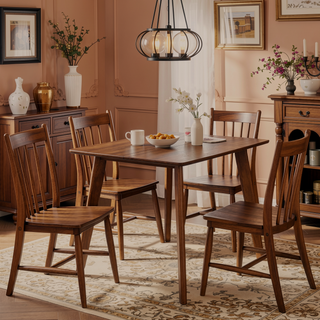 Sunvega Mid-Century Modern Natural Walnut Dining Table with Tapered Legs