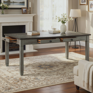 Sunvega Antique White Finish Wooden Bench with Gray Textured Fabric Upholstered Seat