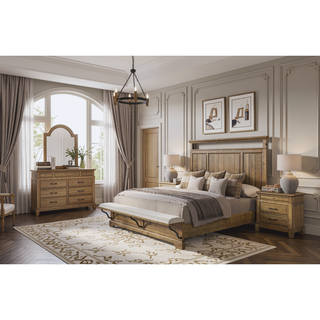 Sunvega Elm Veneer Gentleman's Chest with Drawers and Cabinet in Caramel Finish