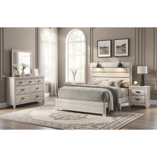 Sunvega Contemporary Brown Mix Finish Nightstand with Two Storage Drawers and Black Metal Pull