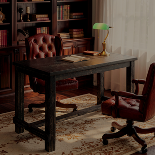 Sunvega Antique Black Bold Distressed Solid Wood Counter Height Bar Table