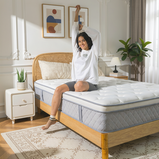 Sunvega 12 Inch Cooling Gel Memory Foam Hybrid Mattress with Pocket Springs for Medium Firmness