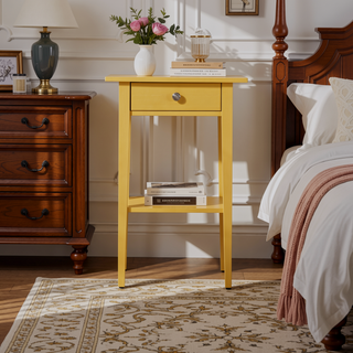 Sunvega Bright Pink Contemporary Nightstand with Durable Construction for Modern Decor