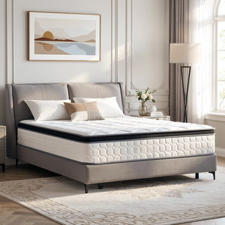 Sunvega 12 Inch Full Size Pocketed Coil Mattress with Gel Memory Foam for Spinal Support