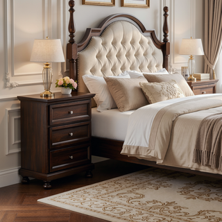 Sunvega Seven Drawer Dresser with Storage in Dark Cherry Finish