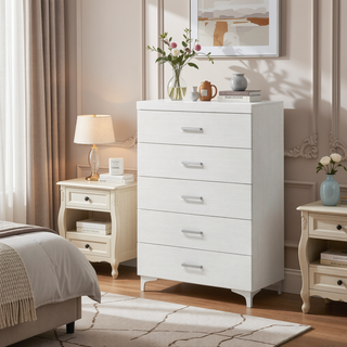 Sunvega Contemporary White Queen Size Platform Bed with LED Light Headboard