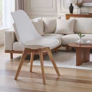 Sunvega Modern Style Dining Chairs with Wooden Legs and Thickened Cushion for Kitchen